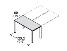 5th Element приставной стол для рабочего стола 125.2*60*72.8